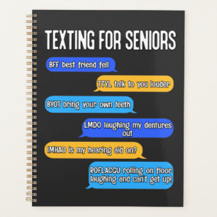 Texting for Seniors Funny Retirement Text Code Planner