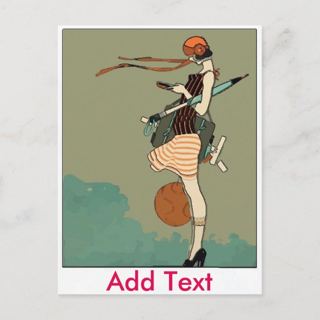 Texting Girl Postcard (Front)