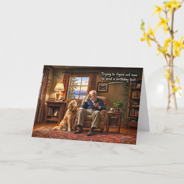 Texting Is Overrated Card (Yellow Flower)