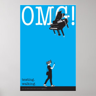 texting. walking. poster
