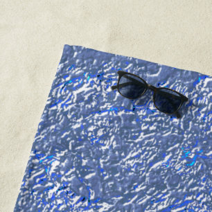 Textura rústica azul e efeito prateado beach towel