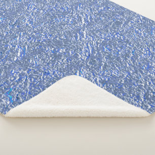 Textura rústica azul e efeito prateado sherpa blanket