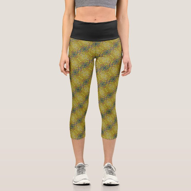 Texture #6 from the work Pineapple. SERIES Capri Leggings (Front)