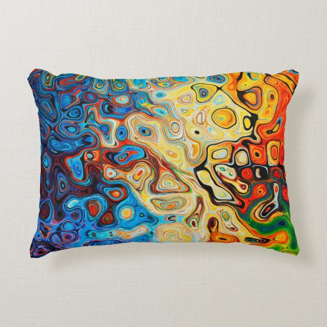 Texture abstract structure colourful accent pillow (Front)