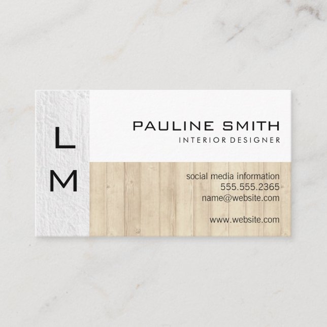 Texture and Wood Business Card (Front)