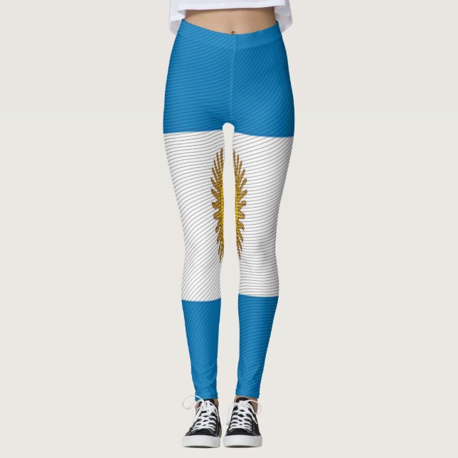 Texture Argentina Flag leggings. Leggings (Front)