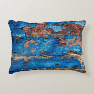 Texture background blue wood accent pillow