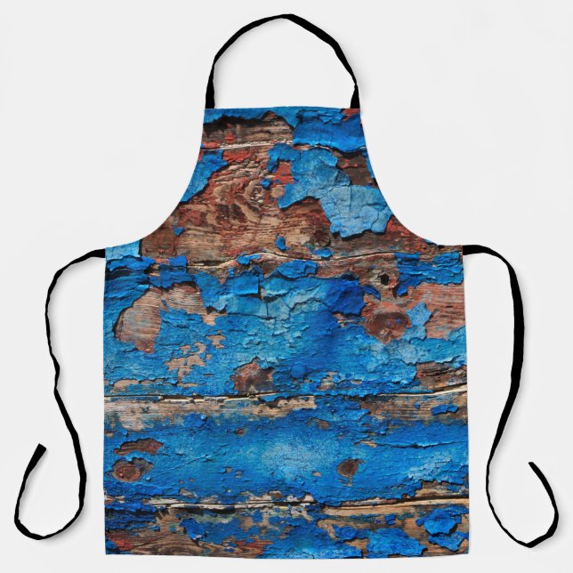 Texture background blue wood apron (Front)
