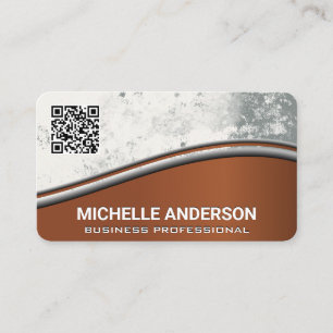 Texture Background Brown QR Business Card