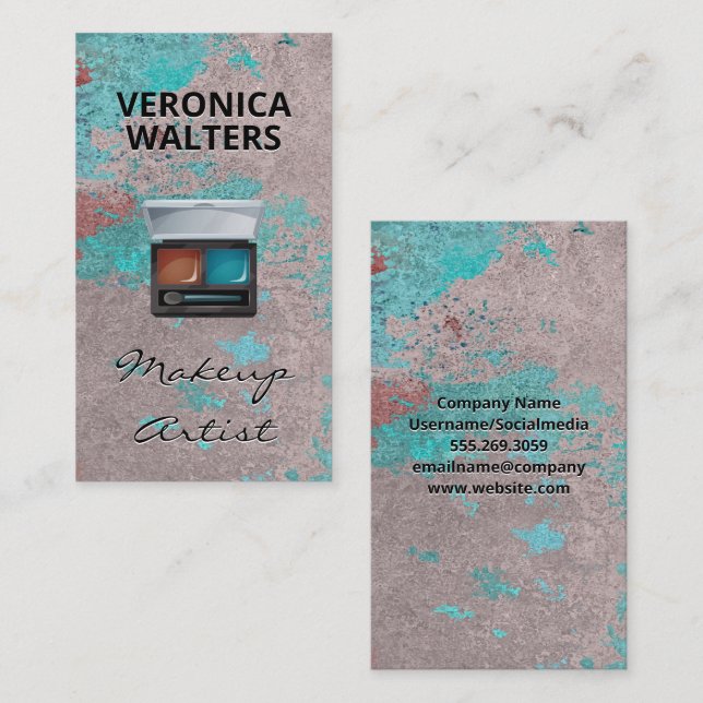 Texture Background | Brush and Makeup Tools Business Card (Front/Back)