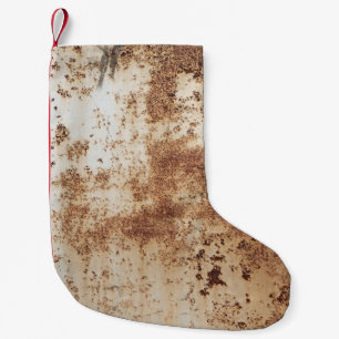 Texture background metal sheet small christmas stocking