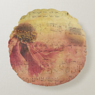 Texture background paper blossom round pillow