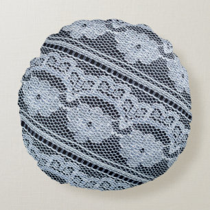 Texture, background, pattern. white lace fabric. T Round Pillow
