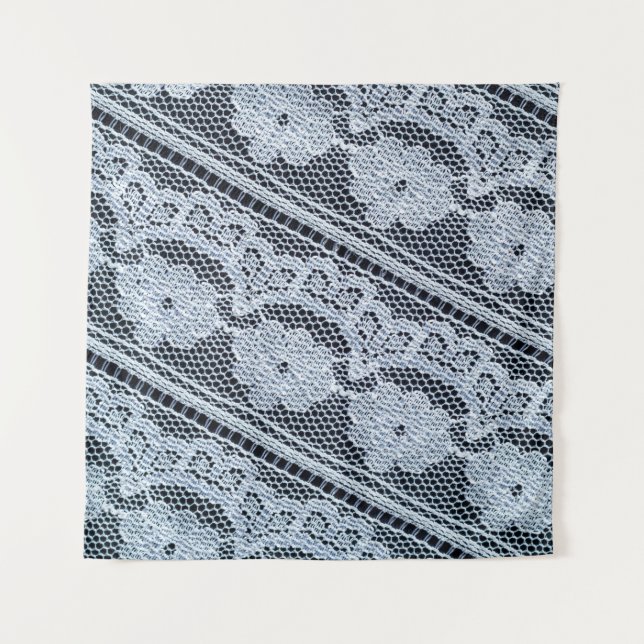 Texture, background, pattern. white lace fabric. T Tapestry (Front)