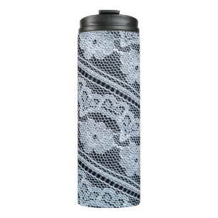 Texture, background, pattern. white lace fabric. T Thermal Tumbler