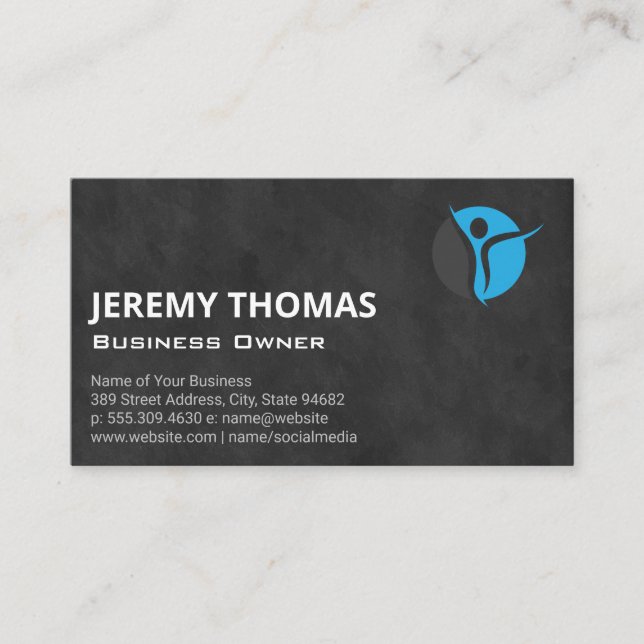 Texture Background | Person Logo Business Card (Front)