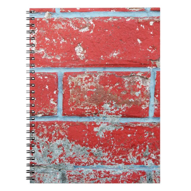 Texture background surface wallpaper red blue bric notebook (Front)