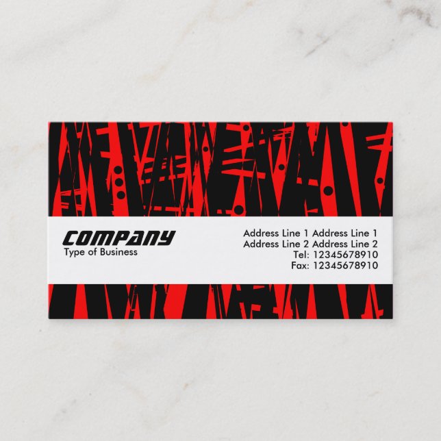 Texture Band - Abstract in red and Black Business Card (Front)