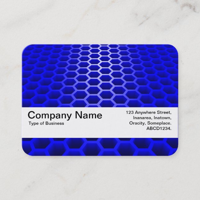 Texture Band V2 - Honeycomb Perspective Blue Business Card (Front)