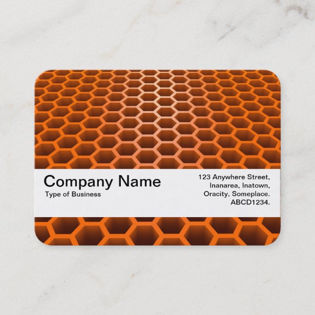 Texture Band V2 - Honeycomb Perspective Orange Business Card (Front)