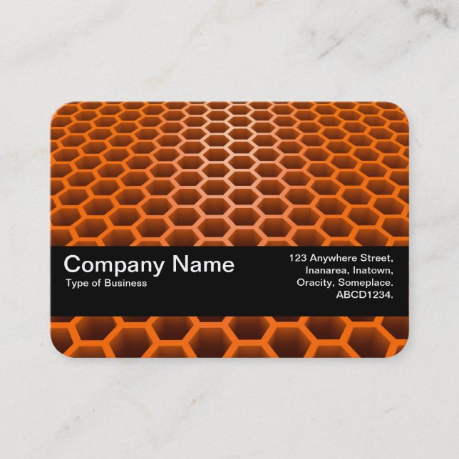 Texture Band V2 - Honeycomb Perspective Orange Business Card (Front)