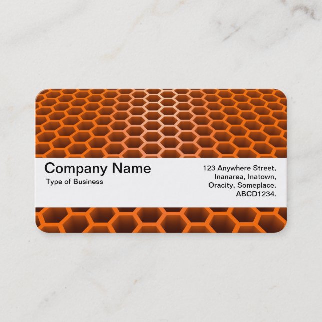 Texture Band V2 - Honeycomb Perspective Orange Business Card (Front)