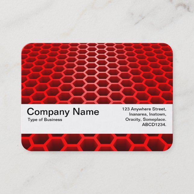 Texture Band V2 - Honeycomb Perspective Red Business Card (Front)