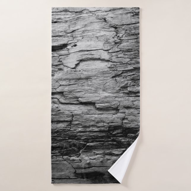 Texture black and white wood tree (Serviette de bain)
