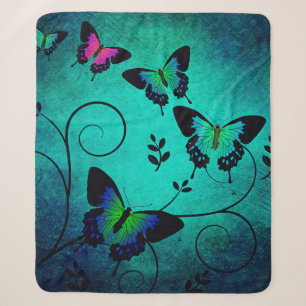 Texture butterflies background sherpa blanket