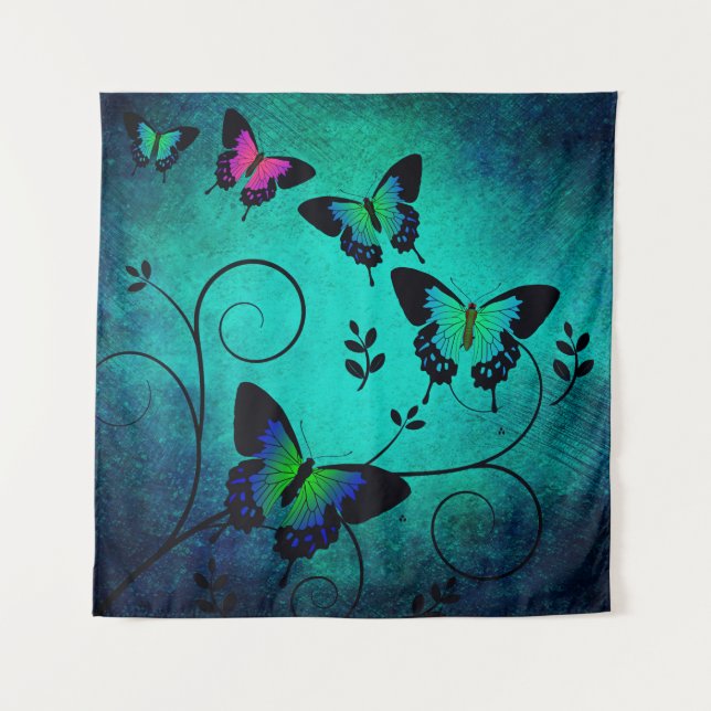 Texture butterflies background tapestry (Front)