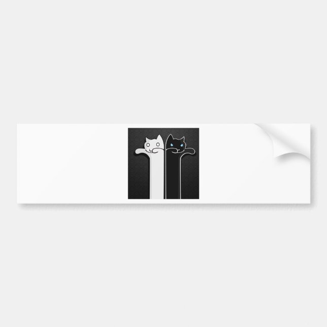 Texture Cats Black White Bumper Sticker (Front)