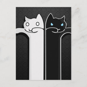 Texture Cats Black White Postcard