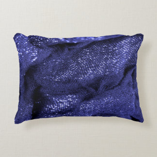 Texture. Dark blue fabric. Decorative background f Accent Pillow