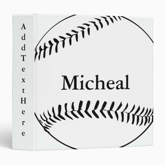 Texture de baseball personnalisée Classeur de 3 an (Devant/Côté)