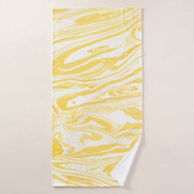 Texture de marbre jaune. Main dessinée (Serviette de bain)