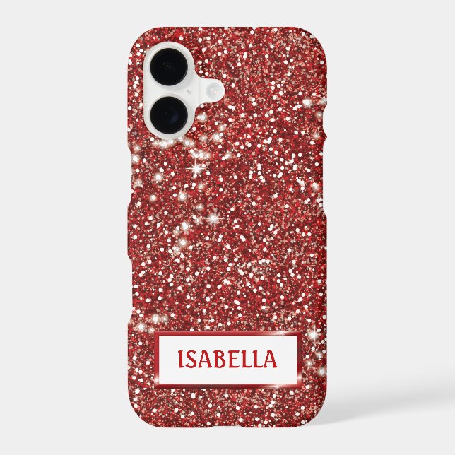 Texture de paillettes rouges fausses avec nom pers (Verso)