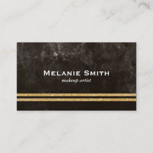 Texture / Deep Brown / Double Gold Bars Business Card