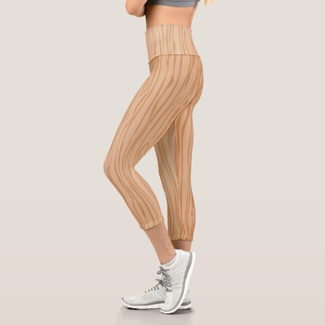 Texture en bois naturel Capri Fitness Leggings Com (Gauche)