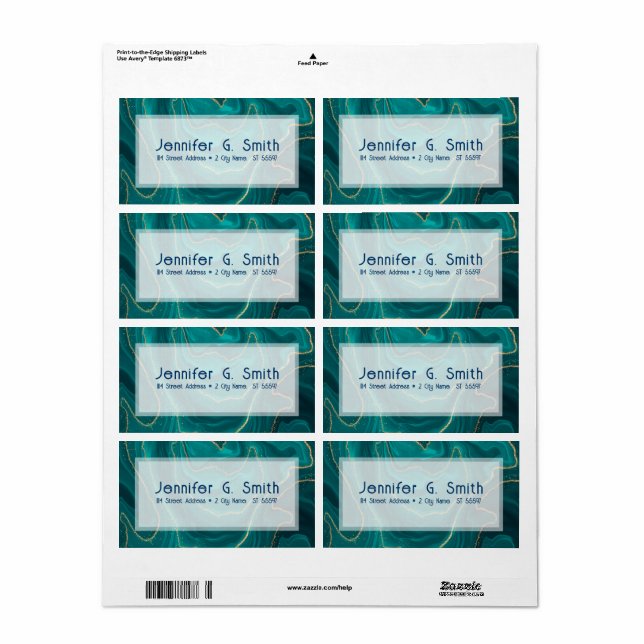 Texture en marbre liquide turquoise avec accents o (Feuille entière)