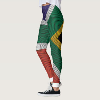 Texture : Engrave Afrique du Sud Drapeau Leggings