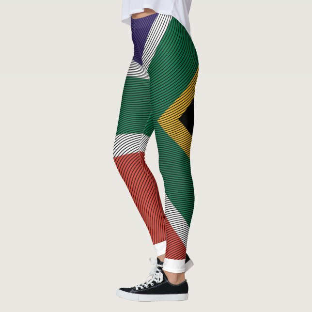 Texture : Engrave Afrique du Sud Drapeau Leggings (Gauche)