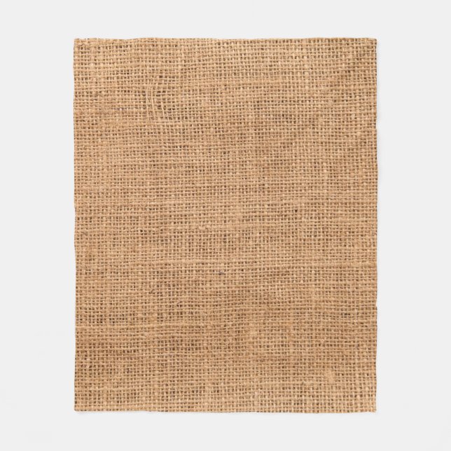 Texture fabric burlap background fleece blanket (Front)