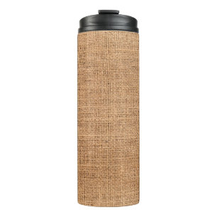 Texture fabric burlap background thermal tumbler