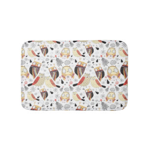 Texture funny owl bath mat
