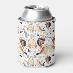 Texture funny owl can cooler