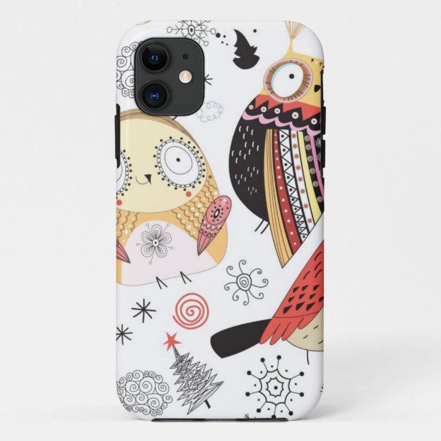 Texture funny owl Case-Mate iPhone case (Back)