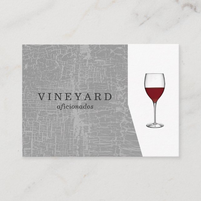 Texture Gray with Wine Glass Business Card (Front)