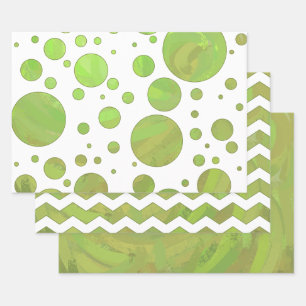 Texture Green Colour Coordinated Patterns Wrapping Paper Sheet