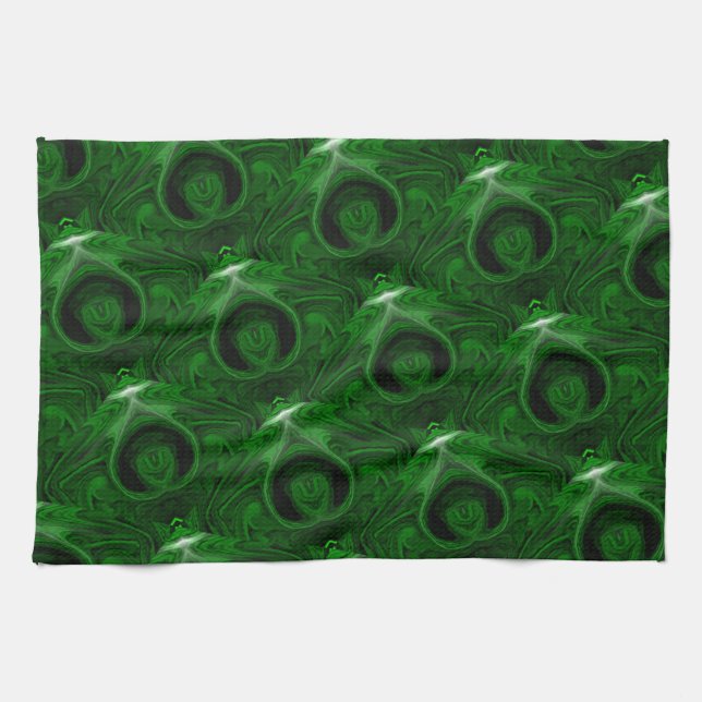 texture green malachite kitchen towel (Horizontal)