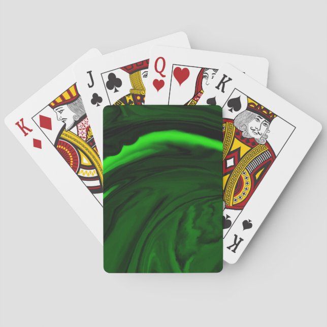 Texture green malachite stone.  playing cards (Back)